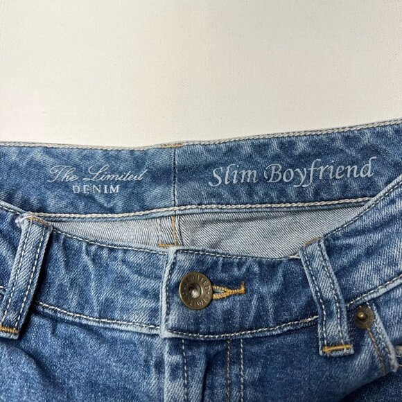 The Limited Women Slim Boyfriend Jeans Blue Stretch Medium Wash Low Rise Denim 0 - Picture 11 of 11